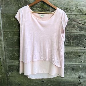 Lucky Light Pink Sheer Layered Top Large